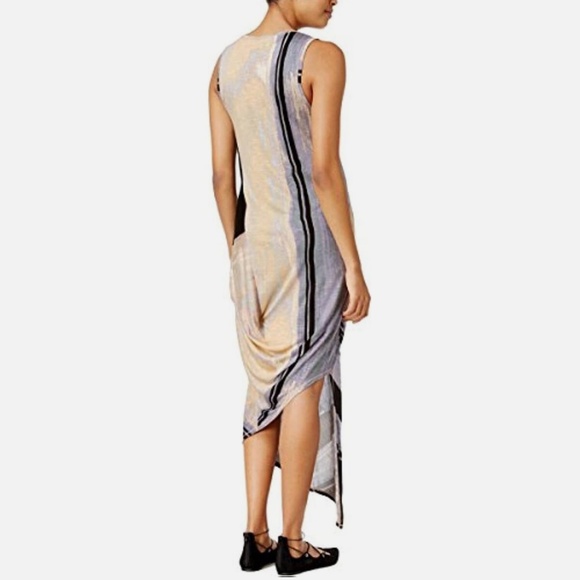 RACHEL Rachel Roy Women’s Multi Abstract Print Asymmetrical Midi Dress Sz-M - Picture 8 of 8